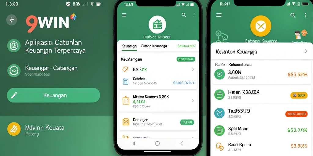 Tampilan antarmuka aplikasi Catatan Keuangan 9WIN yang user-friendly.