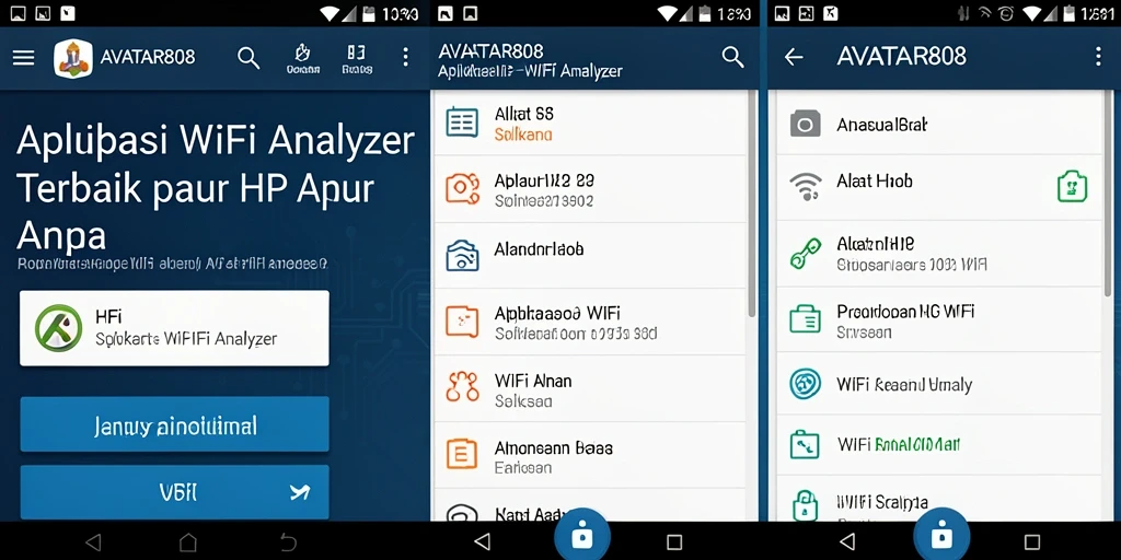 Tampilan antarmuka AVATAR808 yang intuitif untuk WiFi Analyzer.