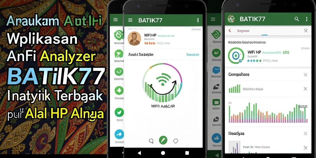 Tampilan antarmuka utama aplikasi BATIK77 yang menunjukkan analisis WiFi.