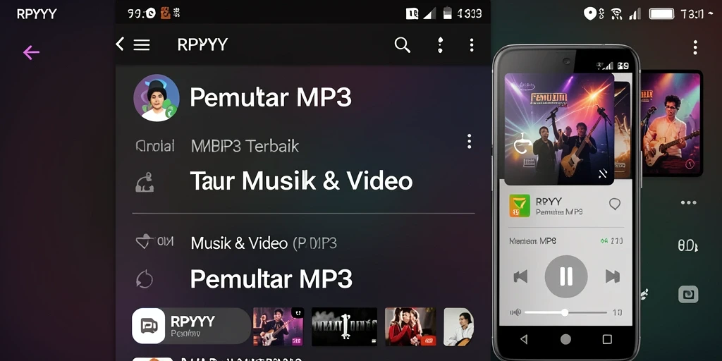 Antarmuka RPYYY saat memutar lagu favorit.