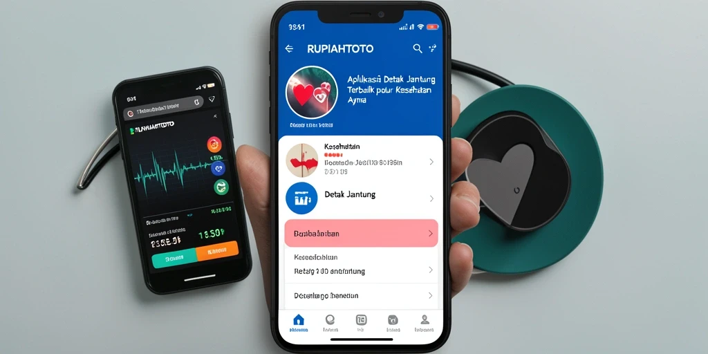 Tampilan antarmuka RUPIAHTOTO dengan grafik kesehatan jantung yang informatif.