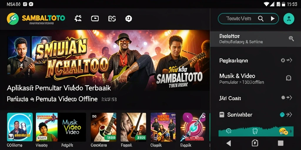 Tangkapan layar aplikasi SAMBALTOTO dengan antarmuka pemutar video yang intuitif.