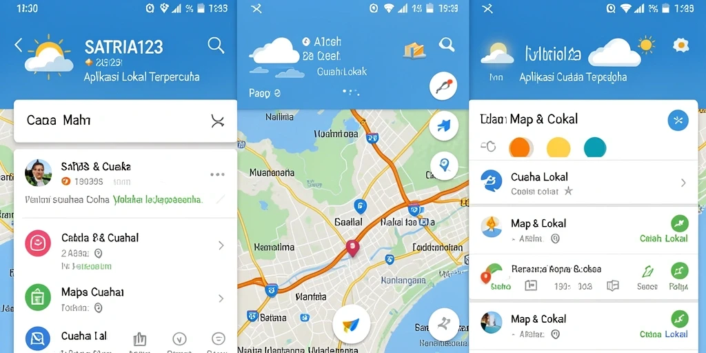 Tampilan antarmuka aplikasi Cuaca Lokal SATRIA123 yang informatif.