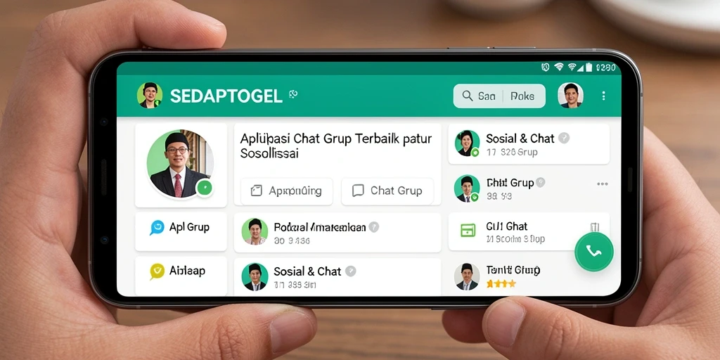 Antarmuka SEDAPTOGEL yang menarik dengan fungsi Chat Grup