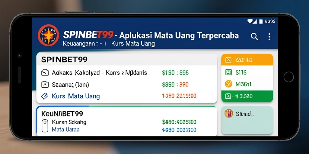 Antarmuka pengguna SPINBET99 untuk kurs mata uang yang informatif.